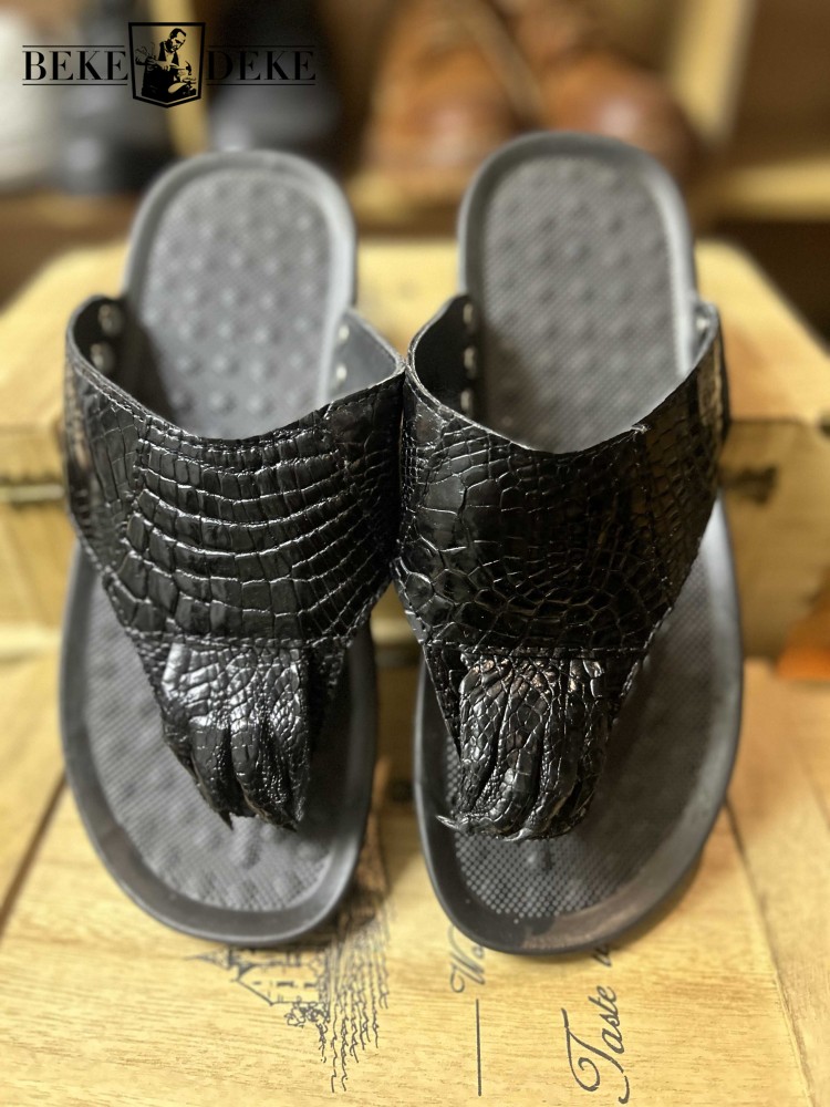 Flip Flop Leather Men - أحذية صيفية رجالية من الجلد الطبيعي،