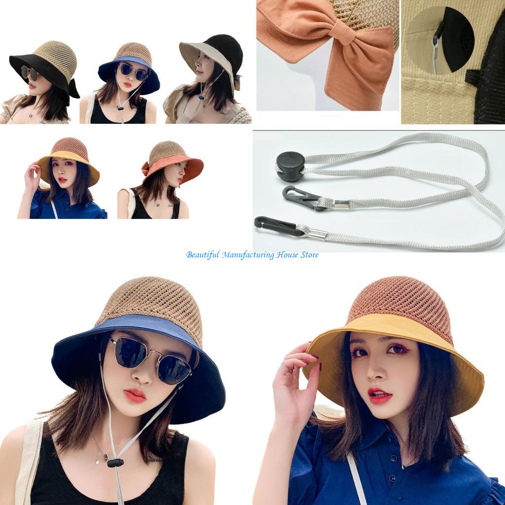 Packable Hat Nylon - E56A المرأة الصيف شبكة علوية ل