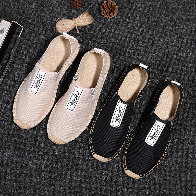 Espadrille Slip On - أحذية رجالية كاجوال من الكتان، أحذية