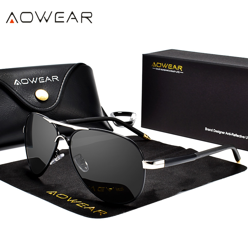 AOWEAR الرجال الطيران النظارات - مراجعة Sunglasses Aviator Polarized وسعره