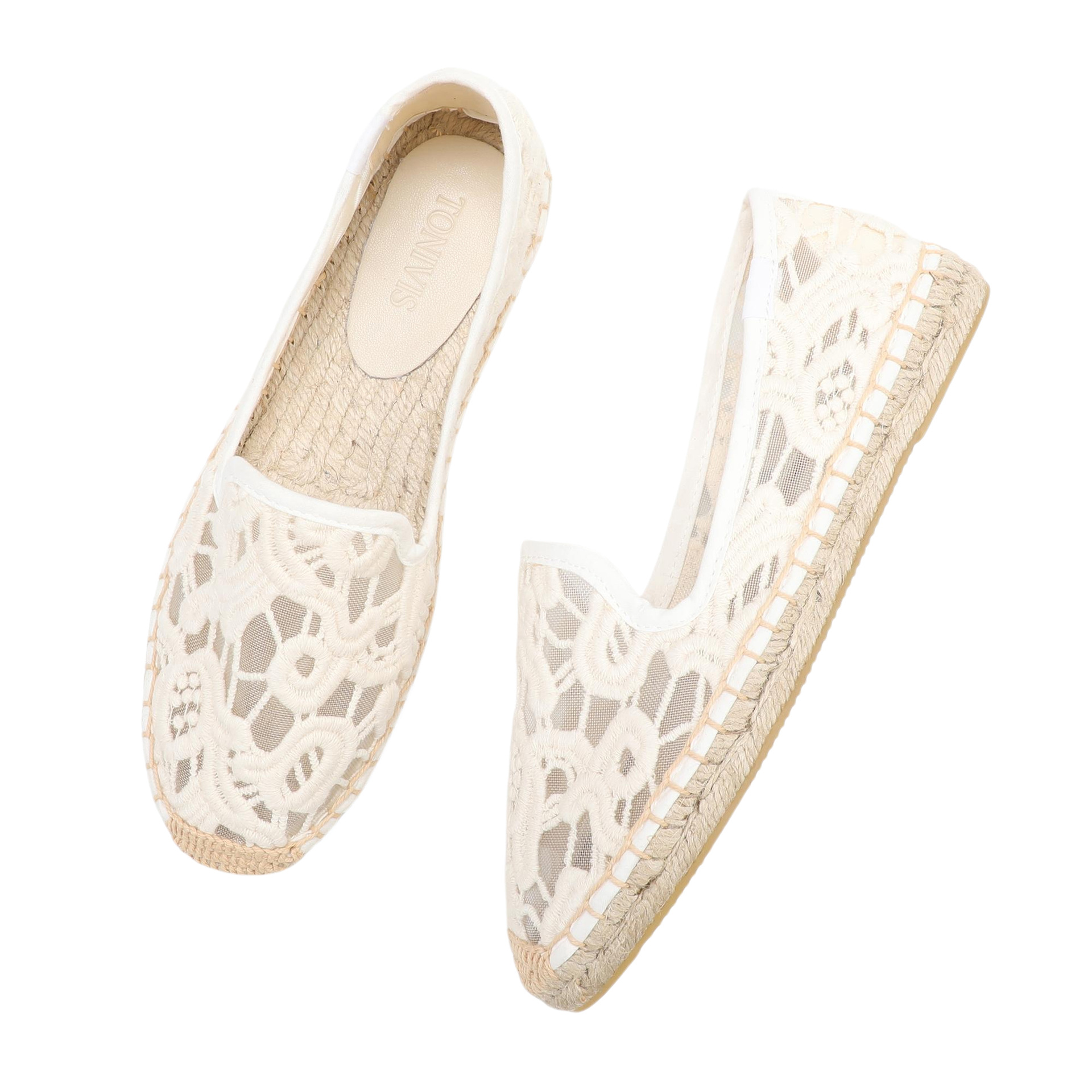 أحذية نسائية مسطحة من الدانتيل - مراجعة Espadrille Slip On وسعره